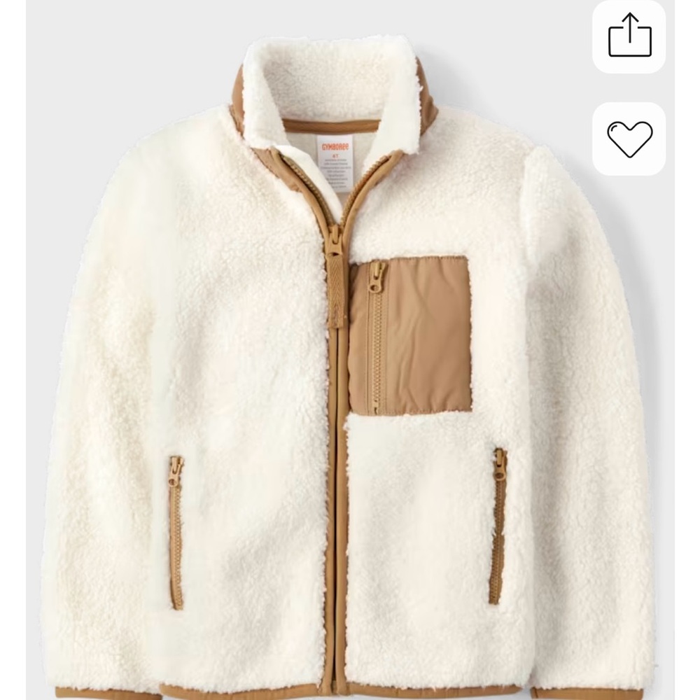 Gymboree White and Tan Boys Sherpa Jacket